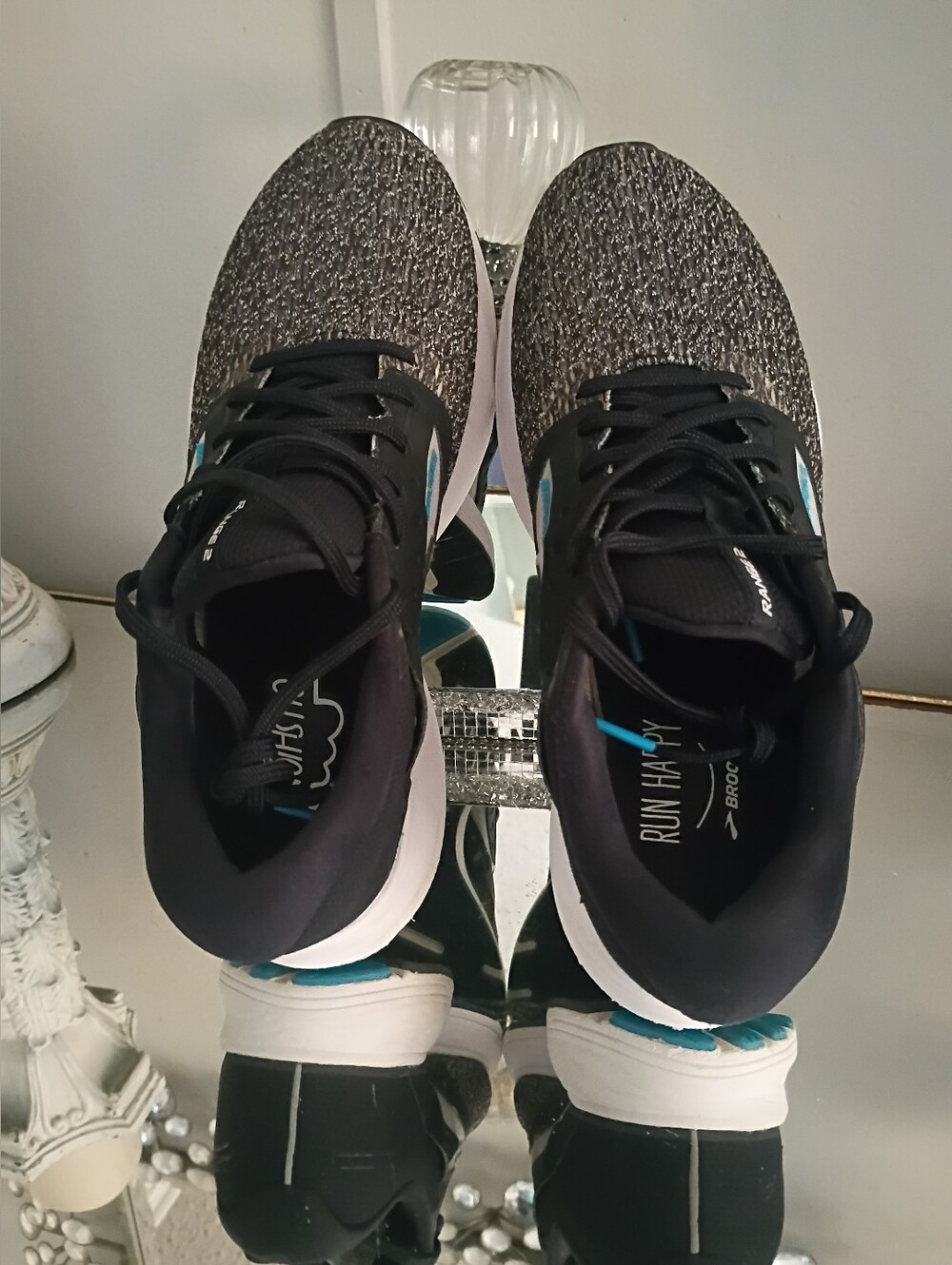 Brooks Women's Black, Gray & White Running Shoes with Teal Logo - Picture 7 of 12